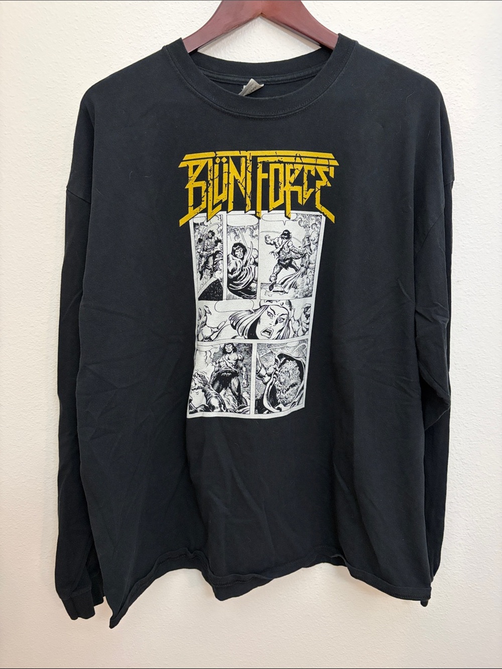 Blunt Force Black Graphic Long-Sleeve Shirt